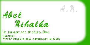 abel mihalka business card