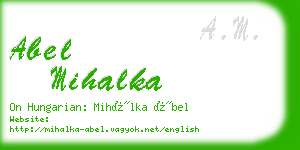 abel mihalka business card